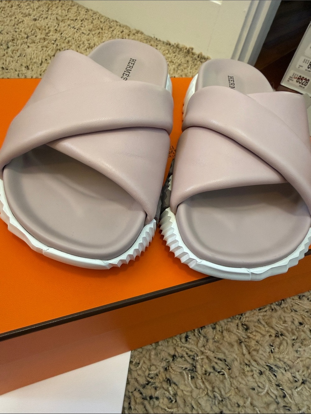 Hermes Infra Sandal Rose Porcelain Cross-Band Slide Sandals - Picture 2 of 8